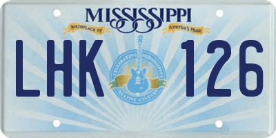 MS license plate LHK126