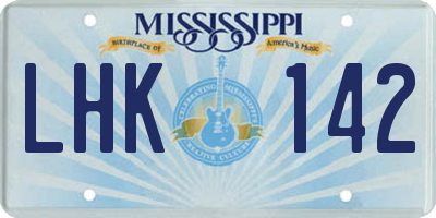 MS license plate LHK142