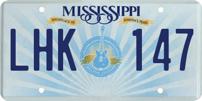 MS license plate LHK147