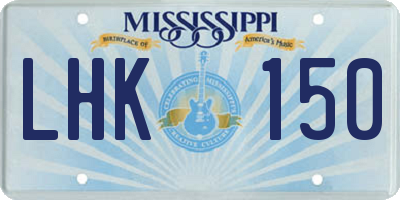 MS license plate LHK150