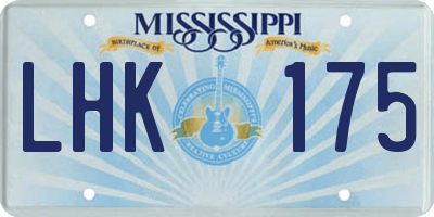 MS license plate LHK175