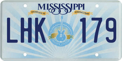 MS license plate LHK179