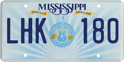 MS license plate LHK180