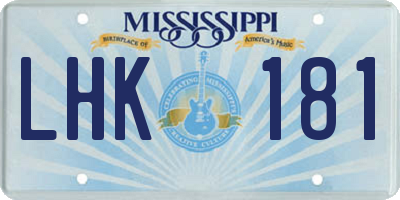 MS license plate LHK181