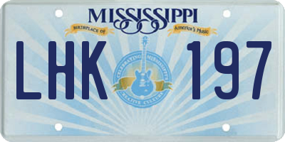 MS license plate LHK197