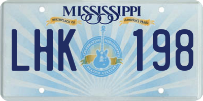 MS license plate LHK198