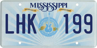 MS license plate LHK199