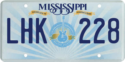 MS license plate LHK228