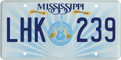 MS license plate LHK239