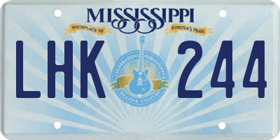 MS license plate LHK244