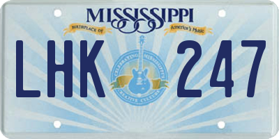 MS license plate LHK247
