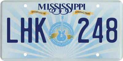 MS license plate LHK248