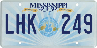 MS license plate LHK249