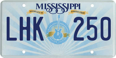 MS license plate LHK250