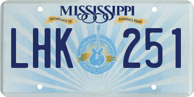 MS license plate LHK251