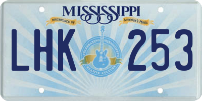 MS license plate LHK253
