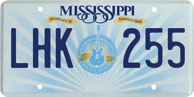 MS license plate LHK255