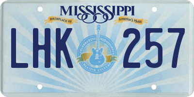 MS license plate LHK257