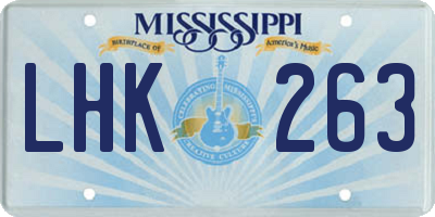 MS license plate LHK263