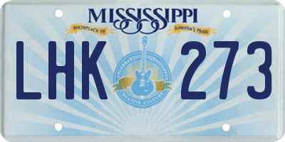 MS license plate LHK273