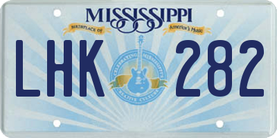 MS license plate LHK282