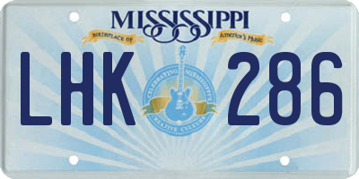 MS license plate LHK286