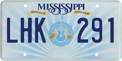 MS license plate LHK291