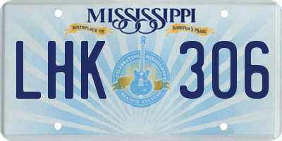 MS license plate LHK306