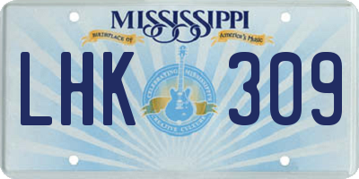 MS license plate LHK309