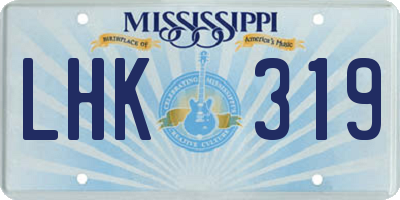 MS license plate LHK319