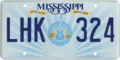 MS license plate LHK324