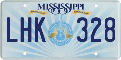 MS license plate LHK328