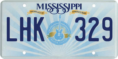 MS license plate LHK329