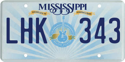 MS license plate LHK343