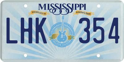 MS license plate LHK354
