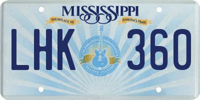 MS license plate LHK360