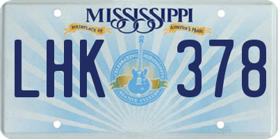 MS license plate LHK378