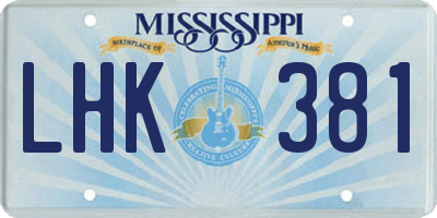 MS license plate LHK381