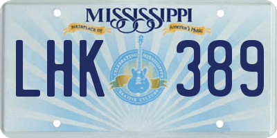 MS license plate LHK389