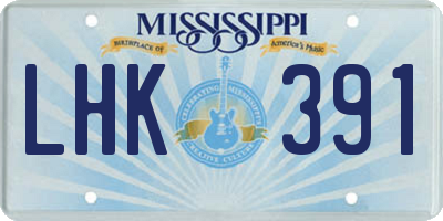 MS license plate LHK391
