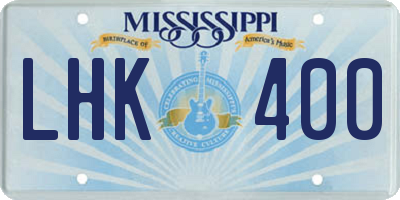 MS license plate LHK400