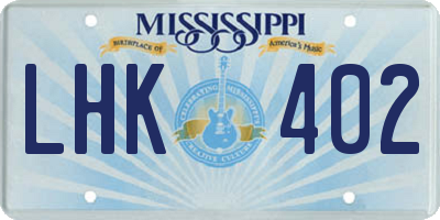 MS license plate LHK402