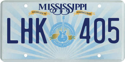 MS license plate LHK405