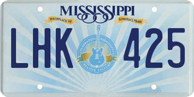 MS license plate LHK425