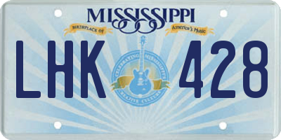 MS license plate LHK428