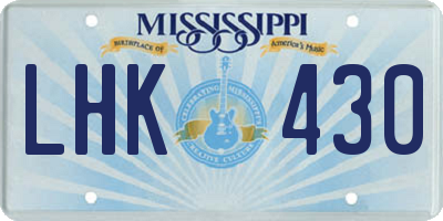 MS license plate LHK430
