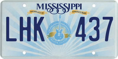 MS license plate LHK437