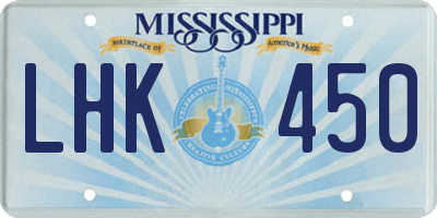 MS license plate LHK450