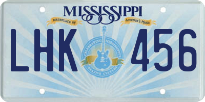 MS license plate LHK456