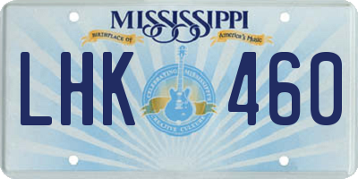 MS license plate LHK460